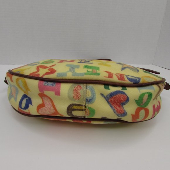 Dooney & Bourke Small Egg Pouchette Graffiti Crayon Doodle Handbag Purse - Picture 5 of 13